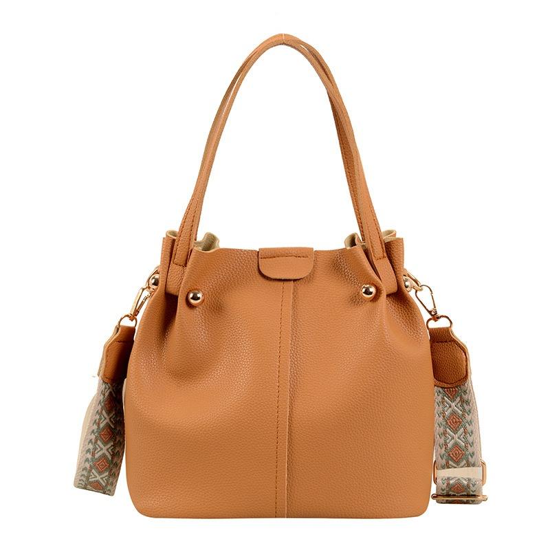 Bolso cruzado de hombro tipo cubo con correa ancha estilo coreano para mujer