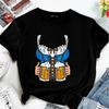 BIER TAG Mode Mädchen T-shirt Lose Y2K Einfache Kunst Schwarz T Shirt Frauen Kleidung Oversize Kurzarm Streetwear Druck Design