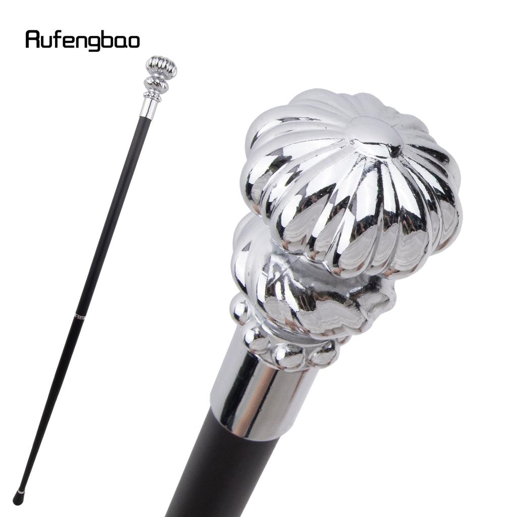 Weißer Luxus-Gehstock mit Blumen-Griff, modischer Cosplay-Gehstock, dekorativer Gehstock für Partys, eleganter Gehstock mit Kreuzknauf, 93 cm