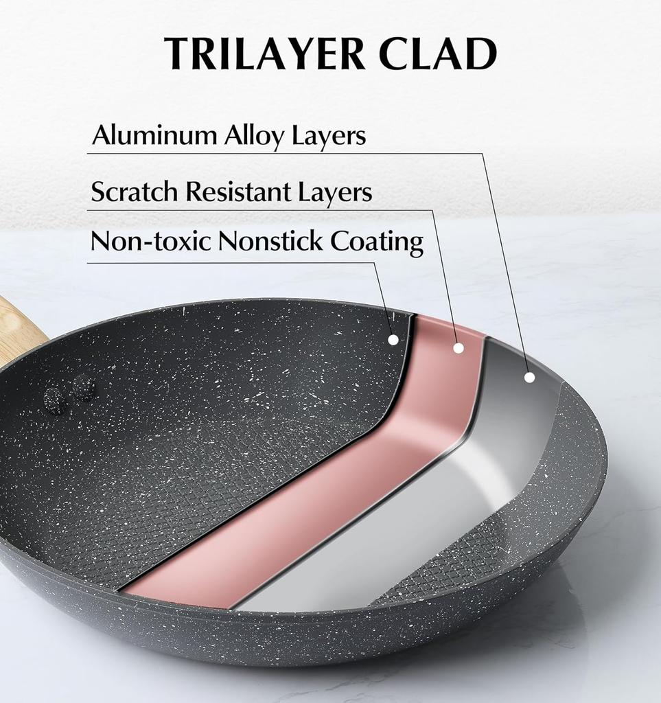 KOCH SYSTEME CS 10 Zoll Gesunde Ungiftige Antihaft-Bratpfanne Omelettpfanne Induktionsherd Kompatible Chef-Pfanne, PFAS- und PFOA-frei