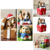 Cute Gift Puppy Resin Desktop Ornament For Holiday Scene Display