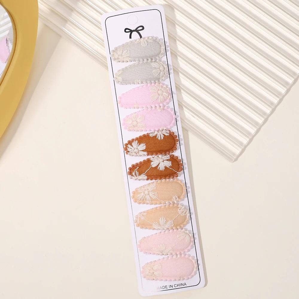 10/20Pcs Mini Print Cotton Alloy Hair Clips Hairpin for Girl Fabric Plaid BB Hairgripes Sweet Headwear Kids Hair Accessories