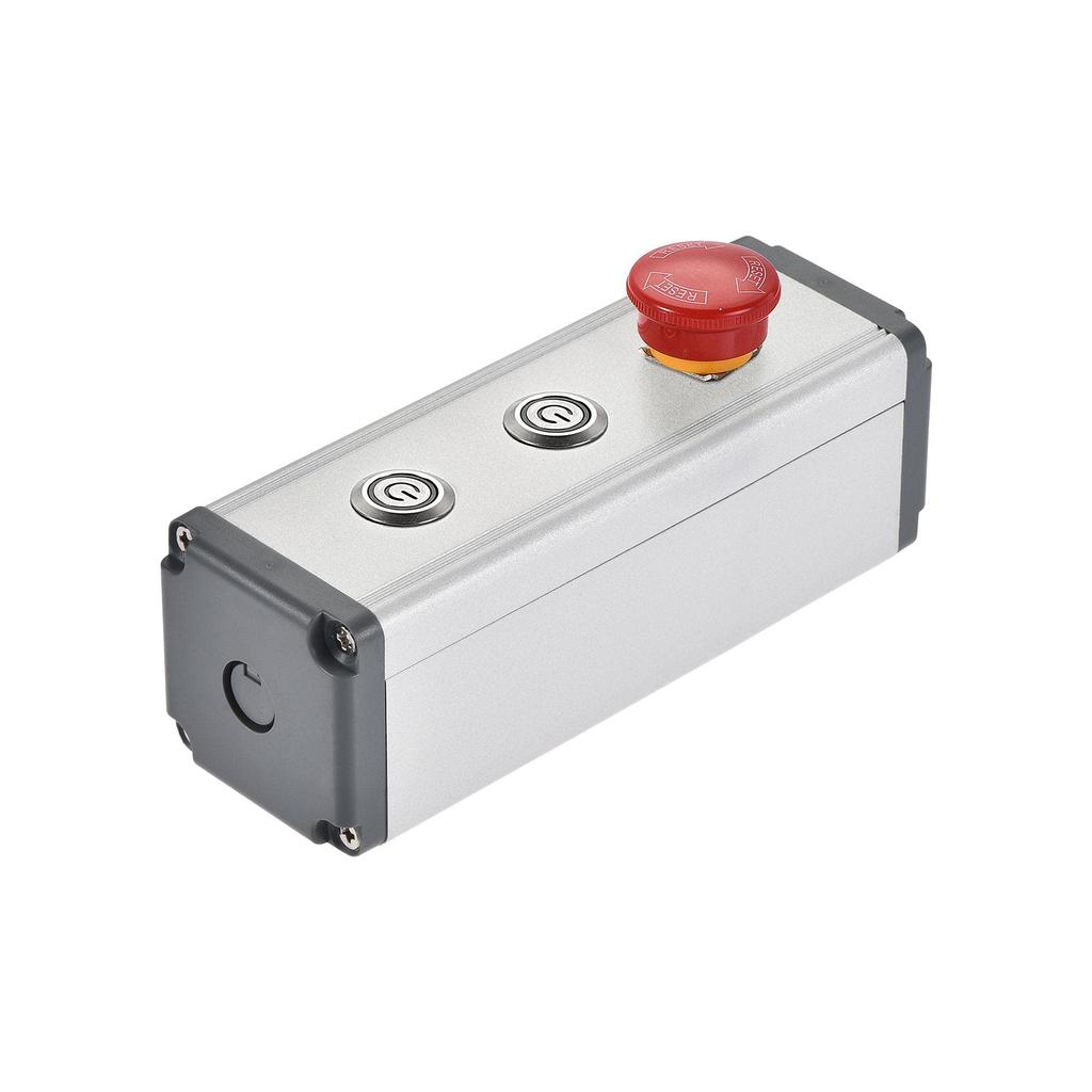 uxcell Push Button Switch Control Box, Switch Button Station Box, Aluminum, 3-Hole, 16mm, with PG7 Cable Gland