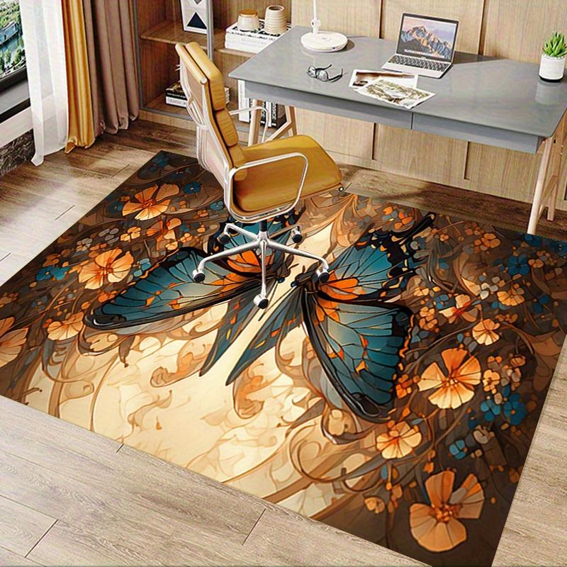 1pc. Butterfly Garden Floral Rug - Home Decor Carpet, Office Mat, Outdoor Rug Gift for Nature Lovers