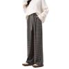 New Lazy Striped Wide Leg Pants Women's Autumn Lace-Up Elastic Waist Loose and Skinny Casual Straight Floor Mopping Pants