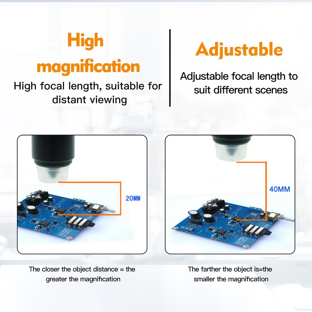 G2000 10.1 Inch 1080P FHD Digital Microscope 2000X Magnification 12MP LCD Display with PC View for Inspection Soldering Adults