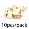 (10pieces/bag)7.94x8.33CM Christmas Elk Wooden Decorative Pendant New Year Room Matching Atmosphere Photo