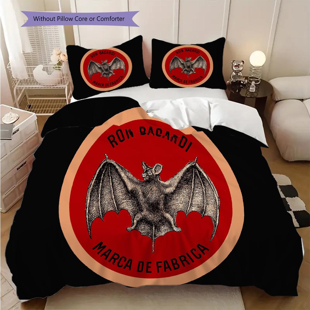 Bat Symbol Background Bedding (1 * duvet cover + 2 * pillowcase, without core) 2D Flat Duvet cover and pillowcase Soft and comfortable Bedding set