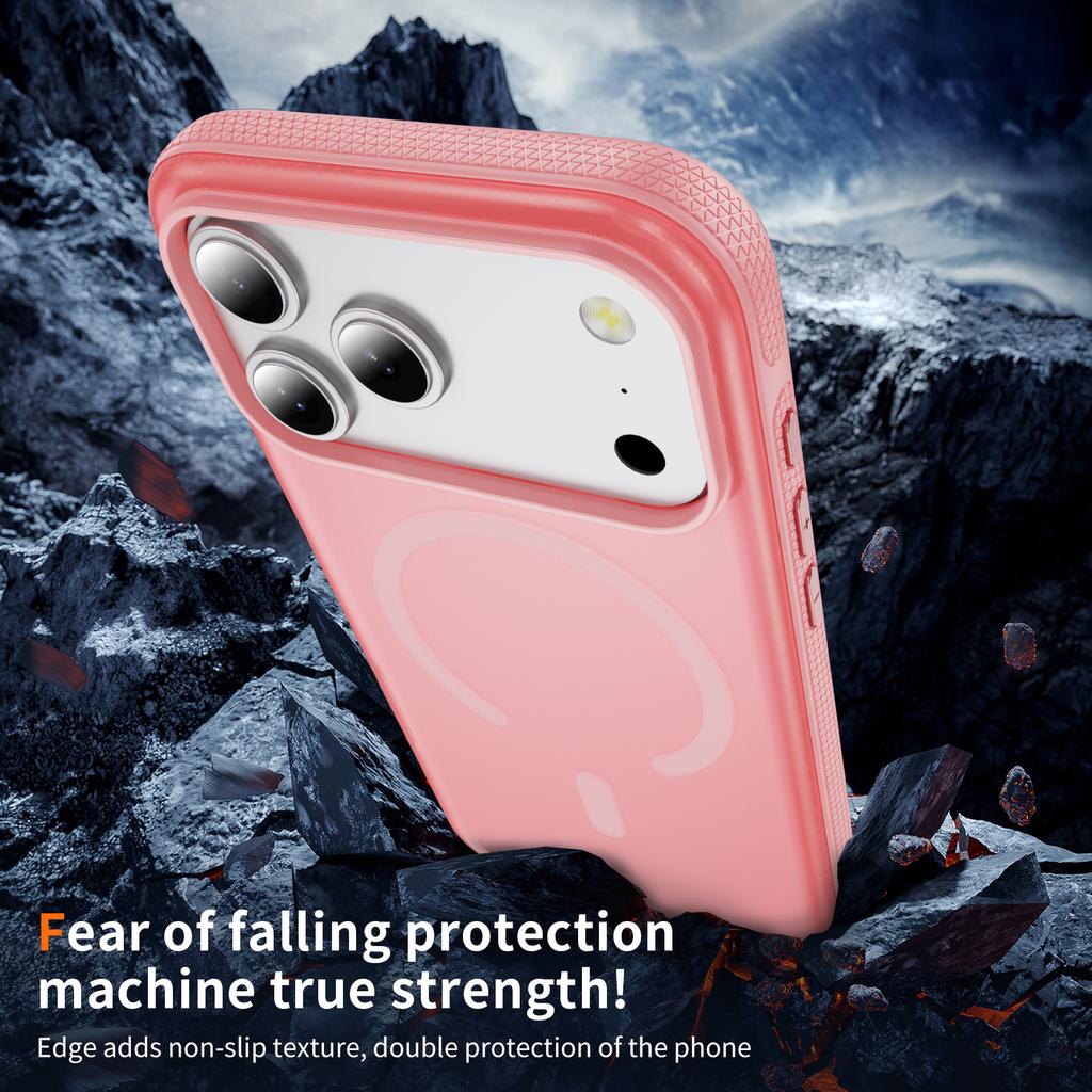 For iPhone 17 Pro Case PC+TPU Skin Touch Anti-drop Phone Cover Compatible with MagSafe