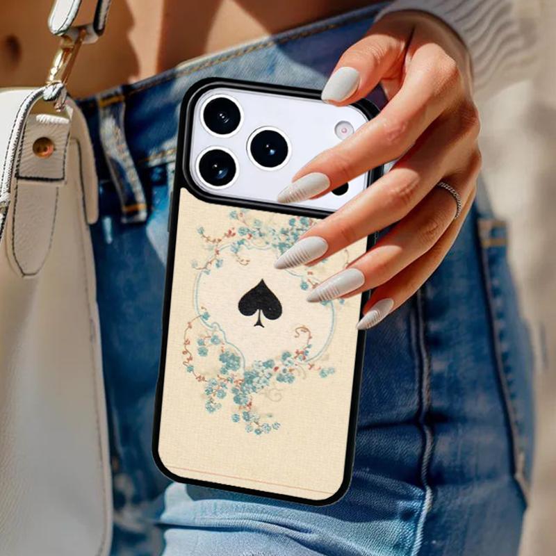 Ace of Spades Poker soft Phone Case For iPhone 17 Air 14 15 13 12 Max Cover For Apple 14 15 16 16e 11 Pro Max Plus Coque