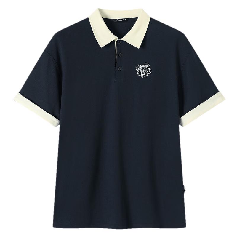 TonLion Unisex Short Sleeve Lapel Polo Shirt