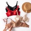 2025 New 19 Momme Silk Deep V Wire-Free Push-Up Bra with Mesh Patchwork