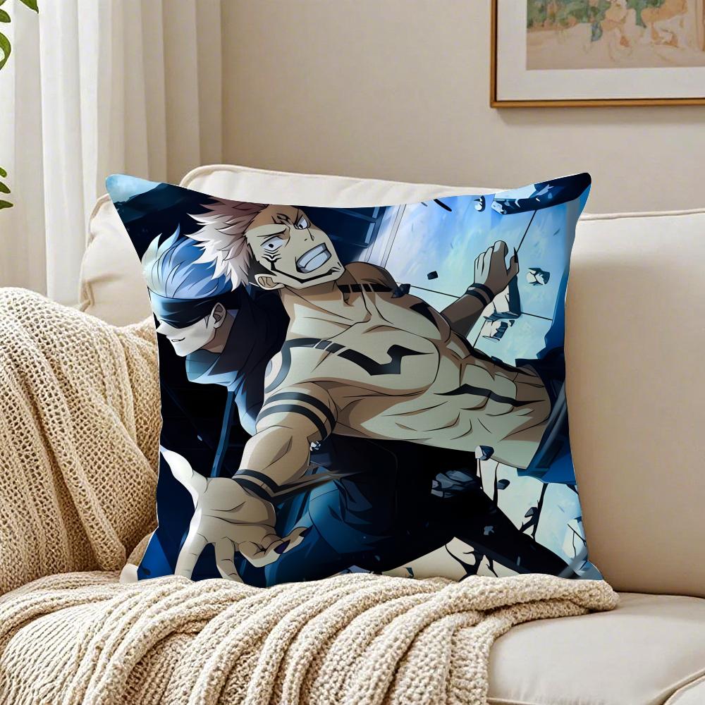 anime intense JJujutsu KKaisen Cushion Cover Pillowcase Antidustmite living Room Sofa Decor Cushion Room