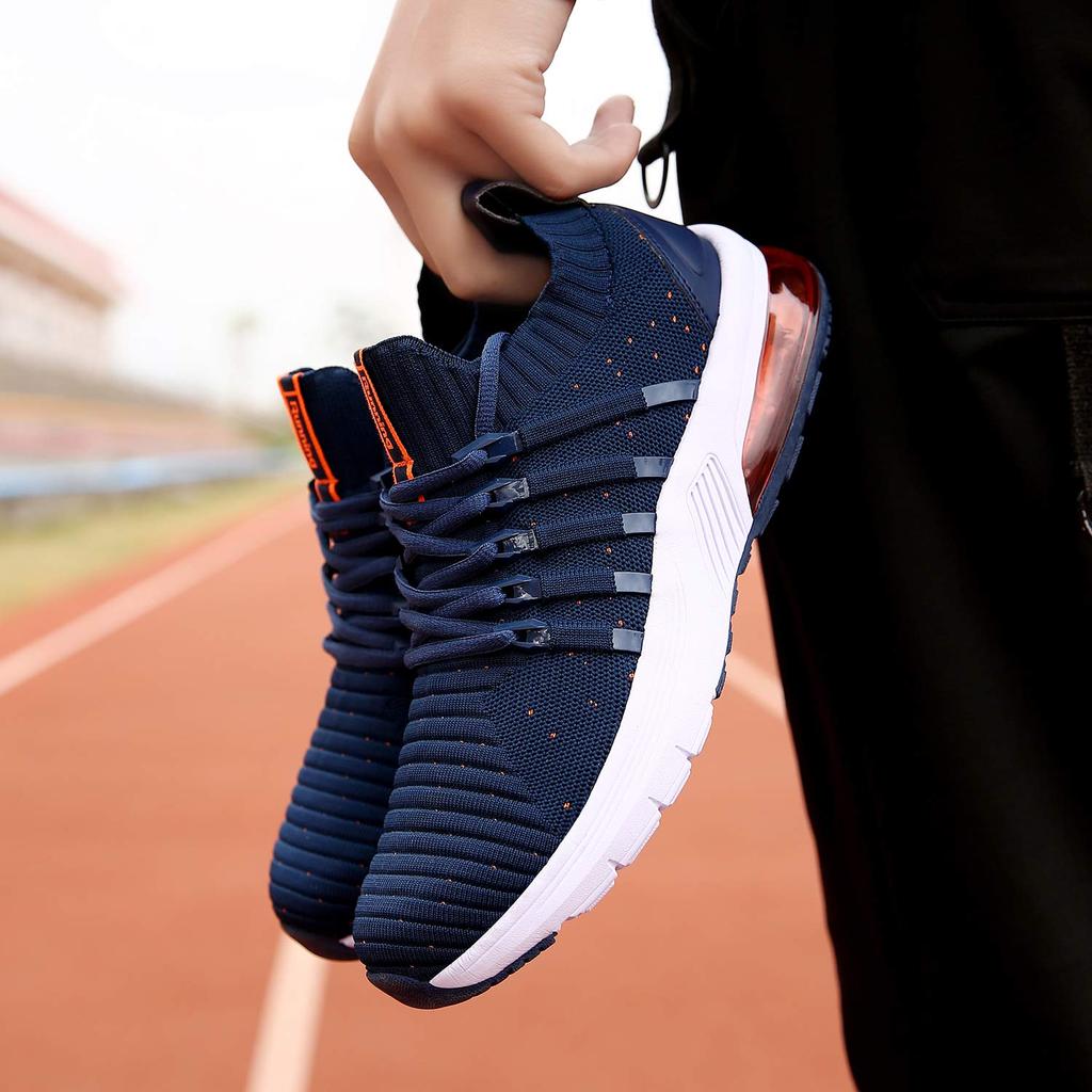 Sneakers Running Shoes for Men and Air Easy To Comfortable for Athletic Shoes Colors Deep Blue Orange [Ulogu] Women, Ultralight, Cushioned,