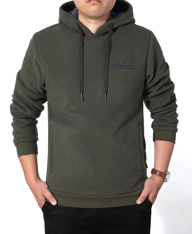 

JEEP SPIRIT Men s Hooded Fleece Pullover Jacket - Autumn/Winter Edition HD0004 Medium