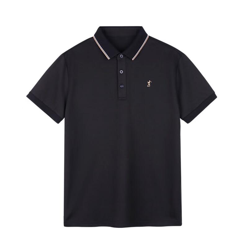 TRIES Men s Simple Solid Short-Sleeve Polo Shirt S