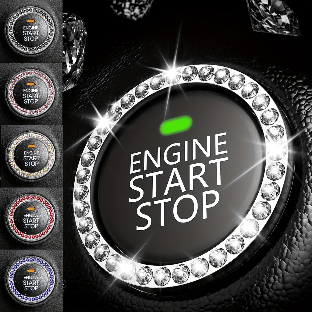 Sparkling Engine Start Stop Button Cover Bling Ignition Knob Stylish Car Interior Accessory & Shiny Gift for Automotive Enthusiasts