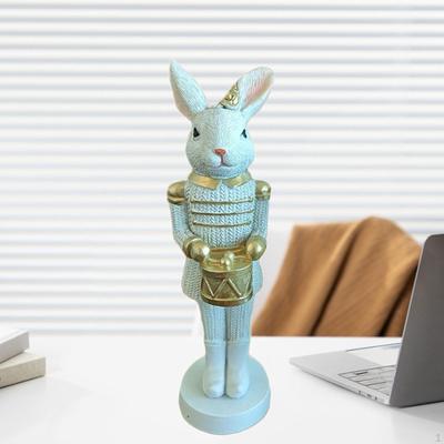 Easter Bunny Figurine Statue Creative Ornament Cute Decoration Rustic for Cabinet Office