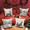 Christmas Pillowcases: Winter Wonrland, Fox & Deer Scenes With Happy Winter Sofa Room Cushion Cover Home Coration Gift