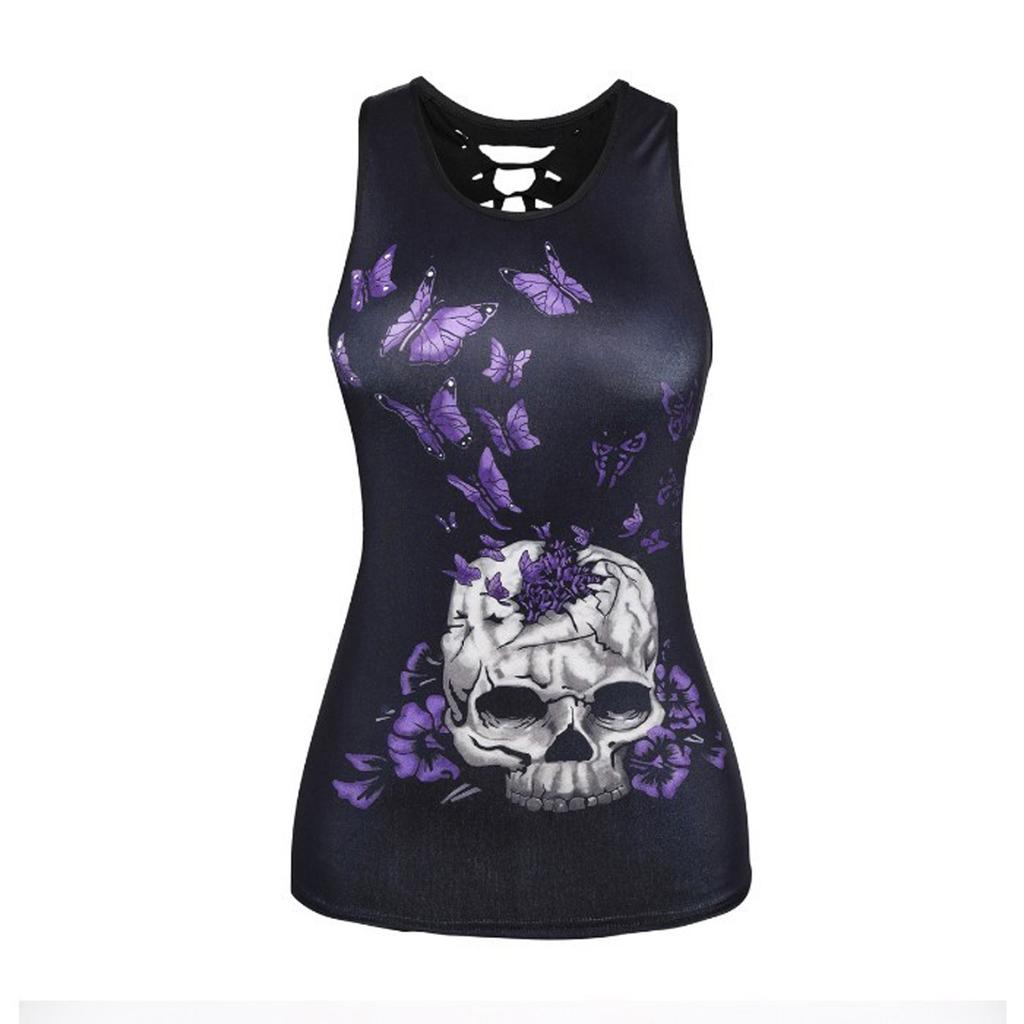 Chemises amples décontractées pour femmes, bretelles Spaghetti, sans manches, imprimé mignon, Camisole, débardeur