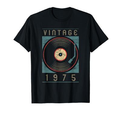 Vintage 1975 Vinyl Retro Plattenspieler Geburtstag DJ Geschenk T-Shirt