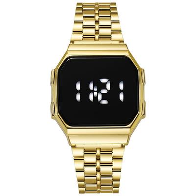 New F Metal Steel Band Touchscreen LED Electronic Watch, Women's Niche Fashion Sports Waterproof LED Electronic Watch