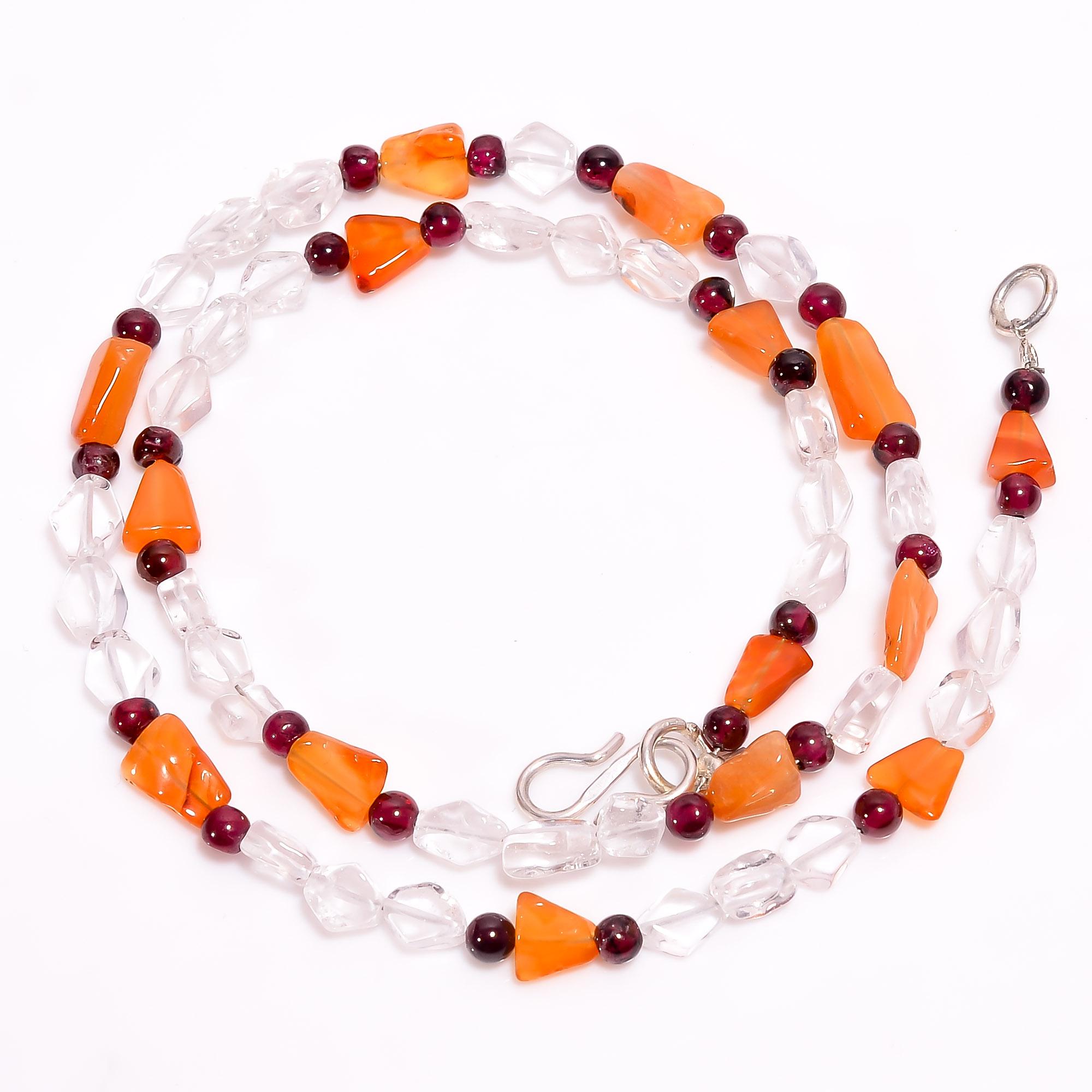 

Натуральный Кристалл Сердолик Гранат Смешанная Форма Гладкие Бусины Ожерелье 4-10 мм 17.5 UB-8468