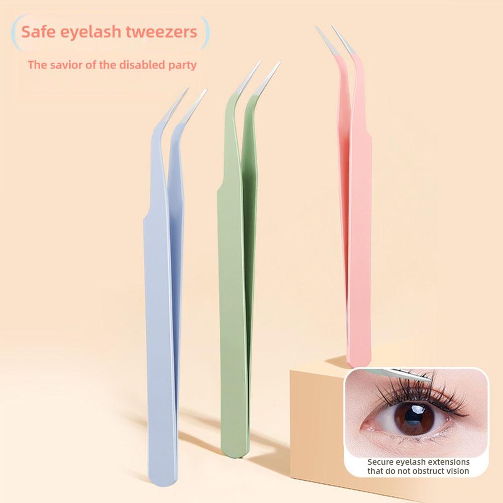 Eyelash Tweezers Steel Colorful Lash DIY Tools Applicator Eyelash Cluster False Makeu T3J1