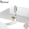 Bamoer 925 Silver Rainbow Unicorn Bead Crystal Heart Cat bee Butterfly Dolphin Charms Fit Bracelet DIY Necklace Jewelry
