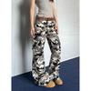 Unisex American Retro Camouflage Cargo Pants - High Street Loose Fit with Micro Flare for a Slimming Casual Look