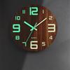 Wood Grain Digital Clock 12 Inch Quartz Wall Clock Silent Luminous Wall Clock  Living Room