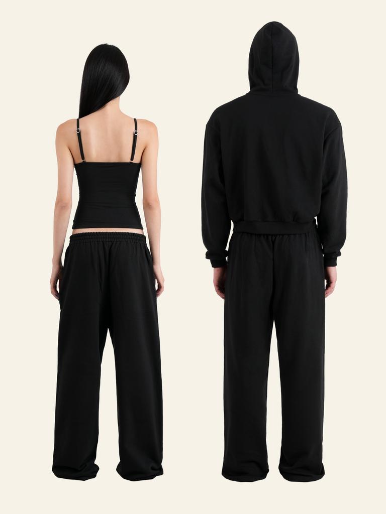 Deoineoseu Wide Leg Sweatpants (Black)