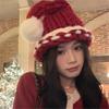 Cable Knitted Christmas Santa Caps for Festival Family Gathering Winter Warm Santa Hat Holiday Party Props Christmas Hat