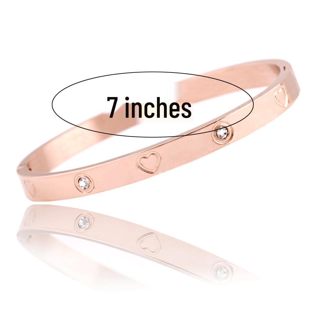 Stylish Zirconia Open Cuff Bracelet - 4MM/6MM Stainless Steel Couple Design