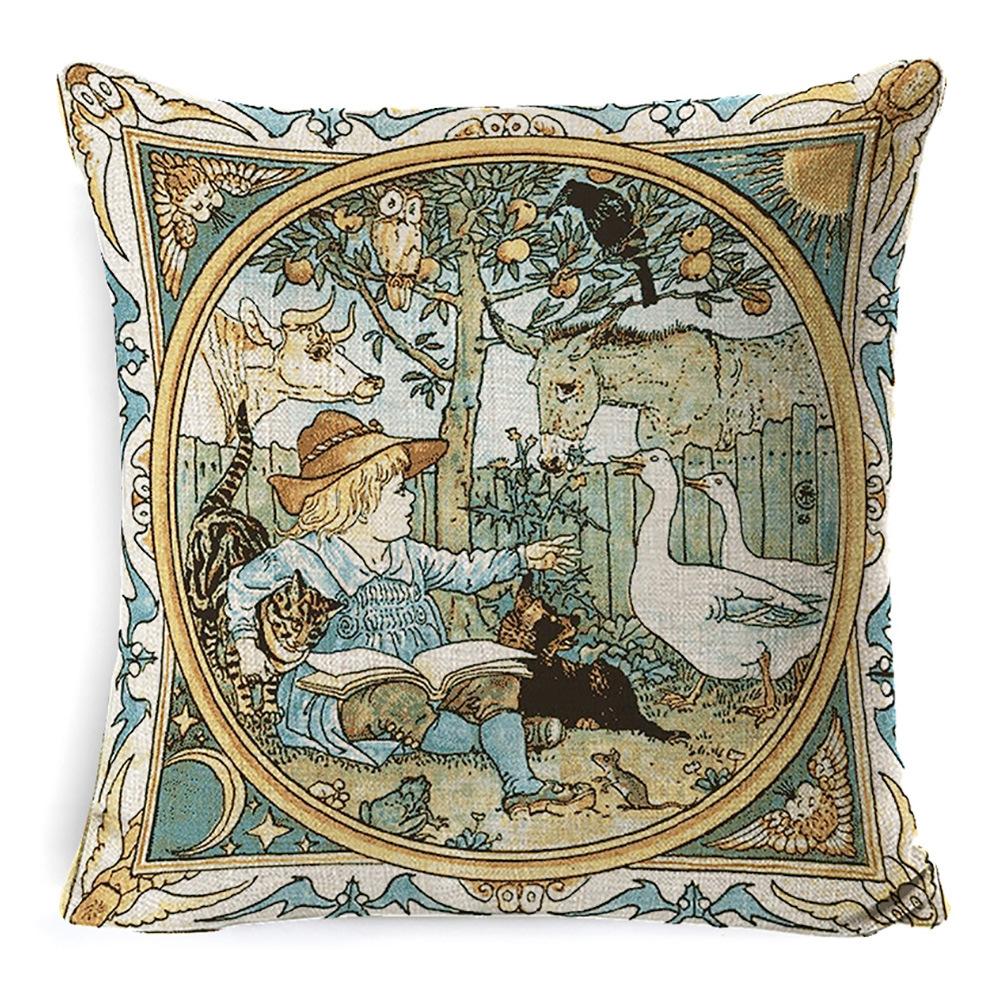 Pillow Ancient Greek Mythology Waist Support Office Sofa Cushion Home Bed Cushion Bedside Backrest