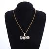 Bling Iced Out Savage Pendant Cubic Zirconia Letter Necklace for Men Women Hip Hop Rock Rap Party Jewelry
