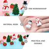 50pcs Mini Snowman Figurines Decoration,Christmas Tiny Resin Snowman Ornament with Hat for Christmas Micro Landscape Ornament