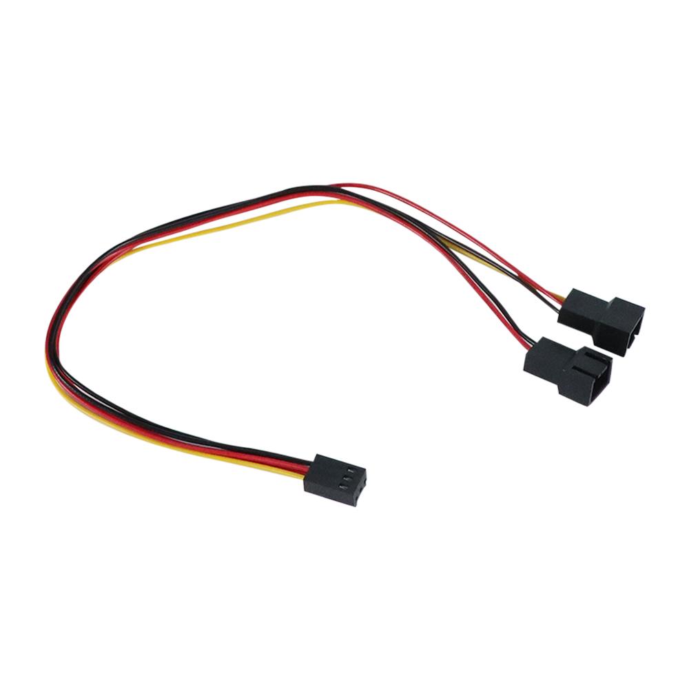 3Pin 2in 1 Wire Female To 2 Male Terminal Y Cable Splitter Power Supply Extension Cable for PC Fan Cooling CPU GPU Cooler