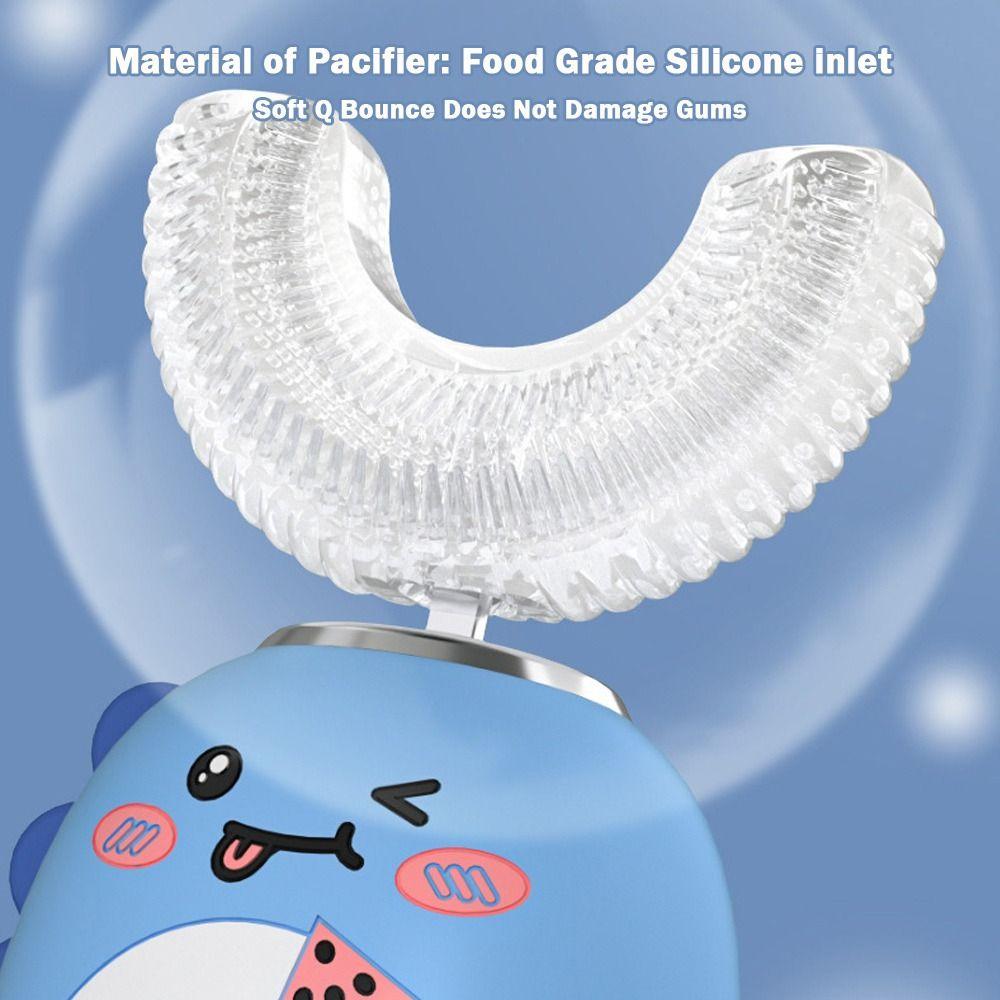 U-shaped Children Tooth Brush Silicone Brush Head Baby Toothbrush Electric Toothbrush for 2-6y