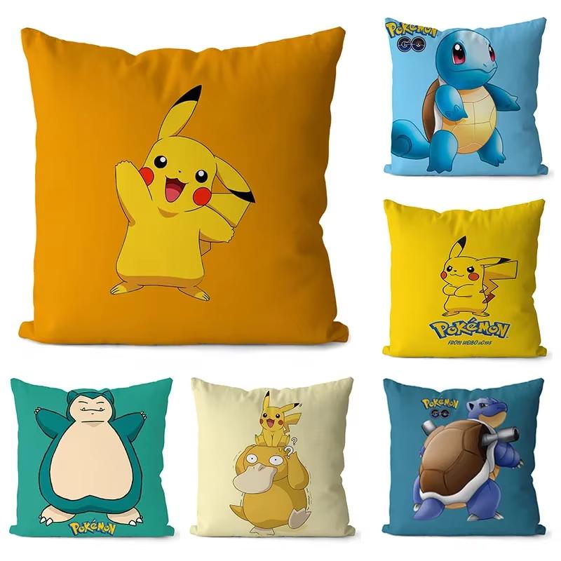 Pokemon Pikachu Cartoon Anime Pillow Covers Decorative Home Doublesided Print Square Pillow Bedroom Room Decoration Pillowcase