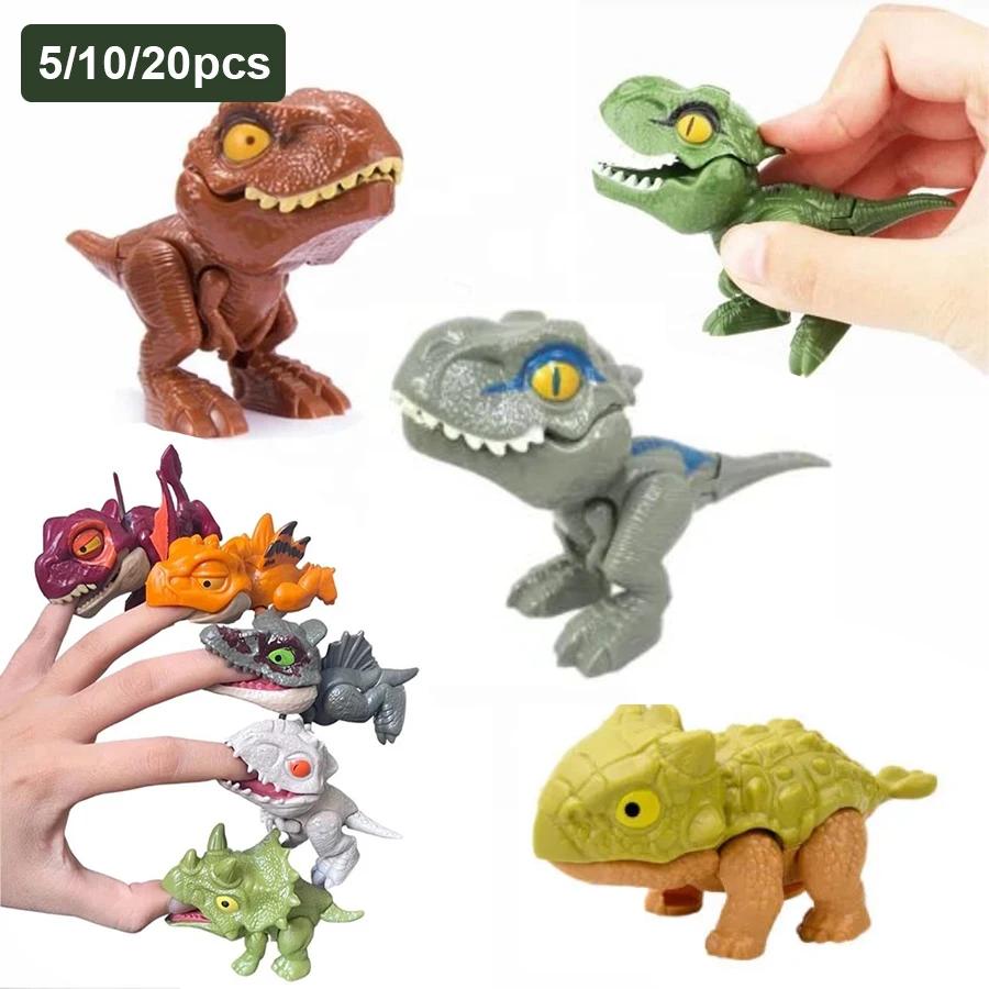 5/10PCS Finger-biting Dinosaurs Movable Joints Size Simulation Dinosaur Model Toys Children Educational Toys Children Christmas