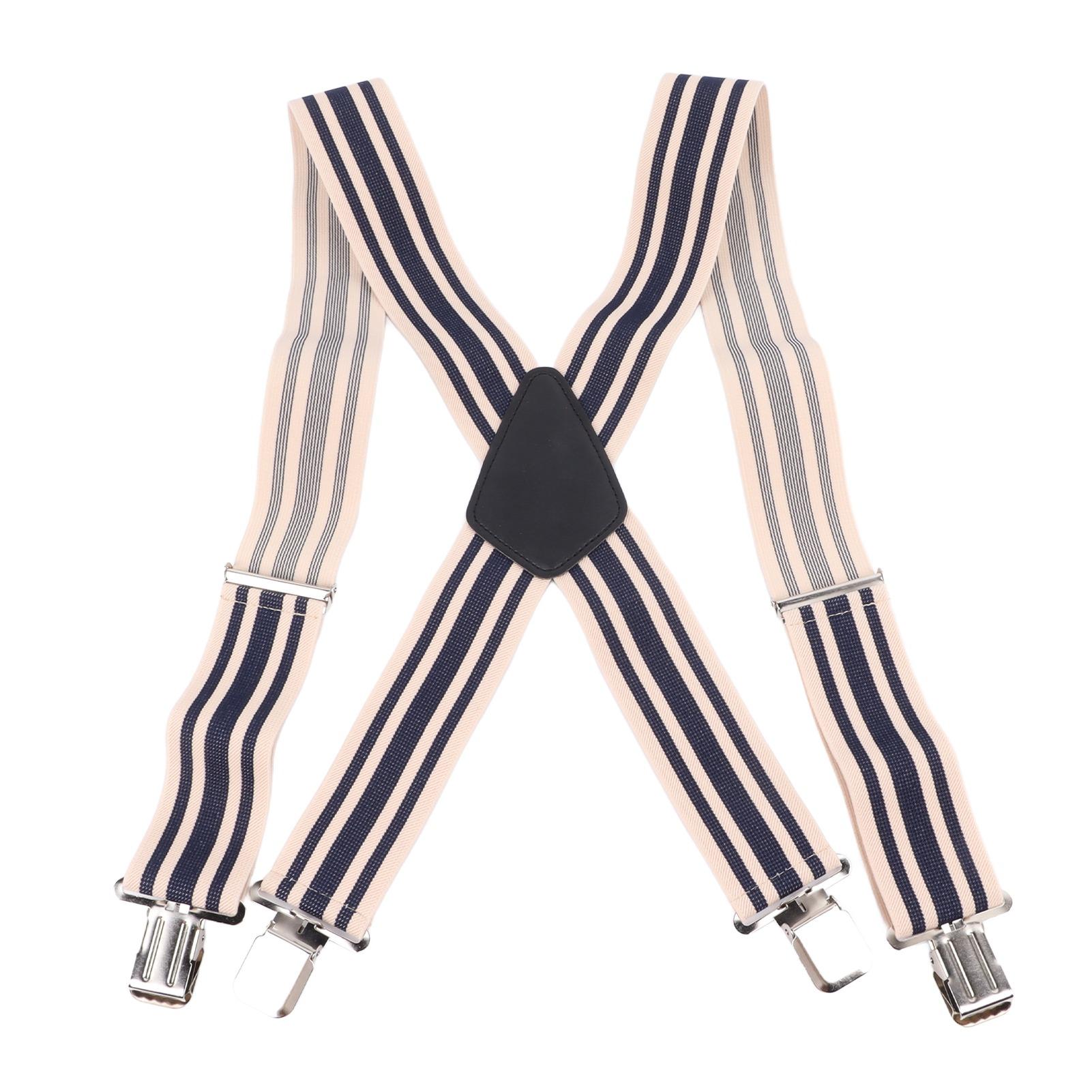 

4 клипсы подтяжки стильные полосатые широкие регулируемые эластичные мужские подтяжки X Back для костюма