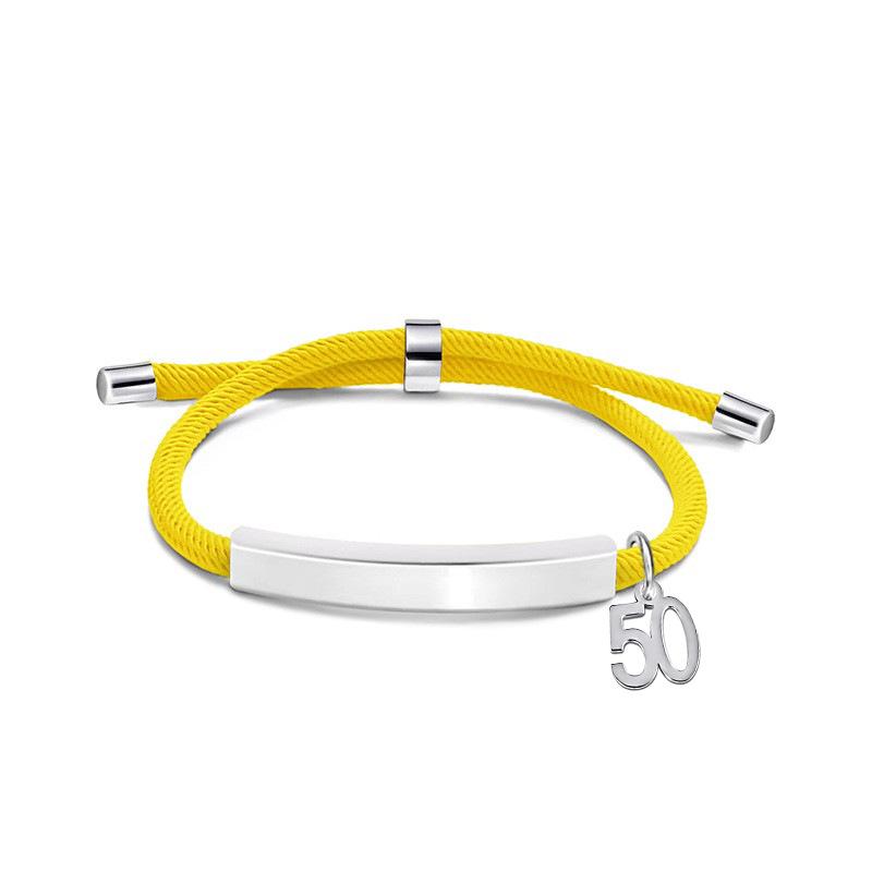 Multi-color Engravable Stainless Steel Bracelet with Number 16 Charm