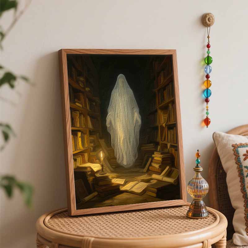 Halloween Digital Oil Painting Coloring Painting Hand Painting Home Decoration Mysterious Spirit In Ancient Library With Candle