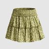 Printed Elastic Waist Half Length Skirt Women Print Elastic Waist Skirt