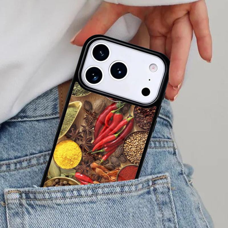 Cooking Chef Spices Seasoning Phone Case for iPhone 16e 15 14 13 12 17 Pro Max Plus Air 17pro Cover Coque