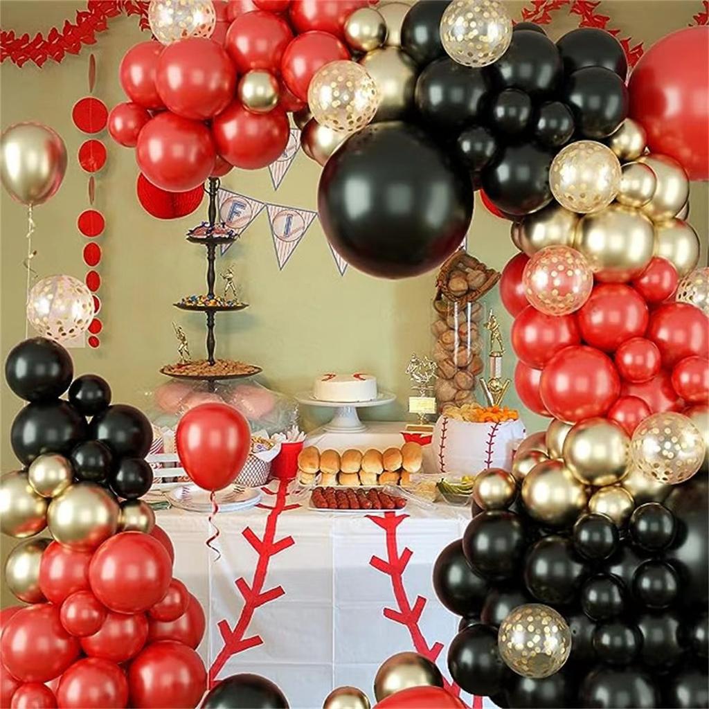 Balloon Set Red Black Gold Balloon Birthday Theme Party Scene Arrangement Wedding Hotel Balloon