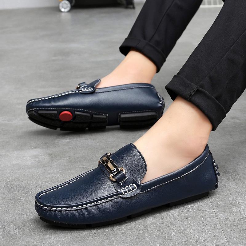 Men's Extra Large Leather Slip-On Driving Loafers