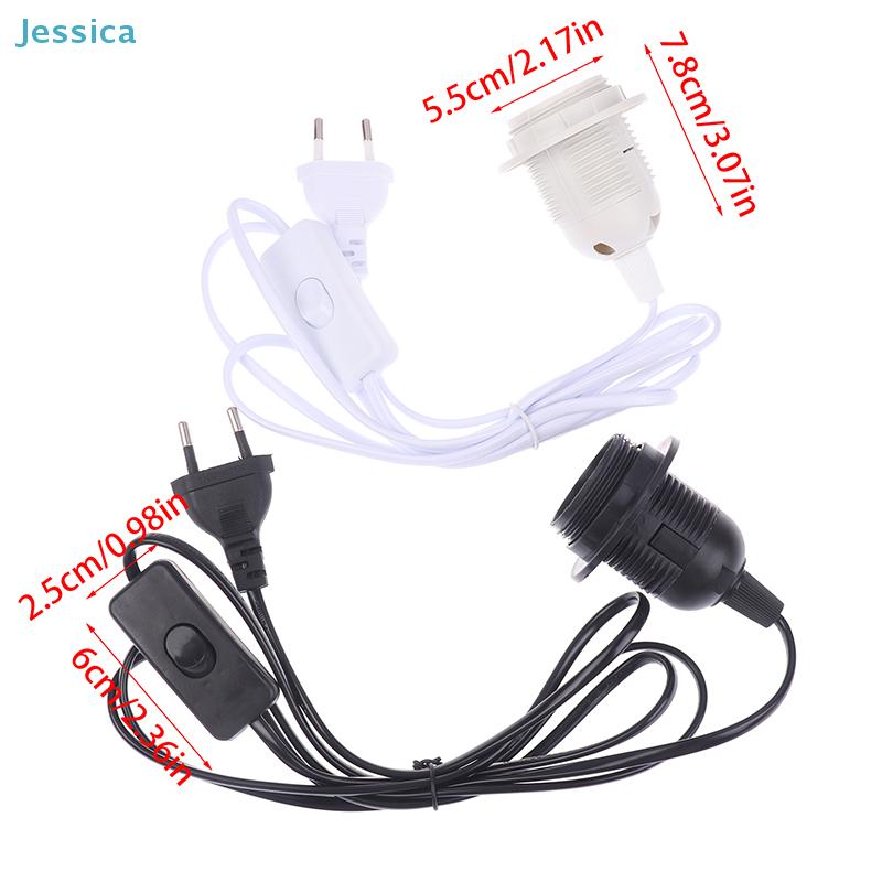 E27 Lamp Holder Power Cord With Switch - Blackwhite Plug-In Light Socket Cable For Diy Lighting Projects