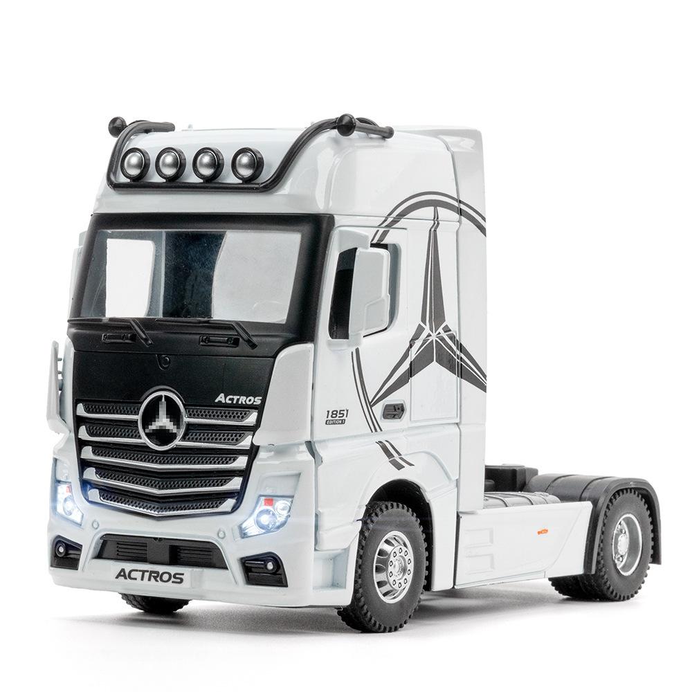 

1/36 Модель головы грузовика из сплава Mercedes-Benz ACTROS, имитация, со звуком и светом, детская, для мальчиков, литая, игрушечная машинка, подарок, коллекция C209 белый